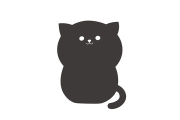 ちょこんと座っているかわいい黒猫