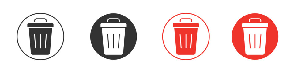 Trash icon Logos. Flat Vector Icon Design Template