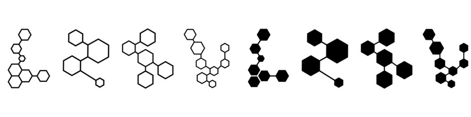 Moleculae structure icon vector set. Atom structure illustration sign collection. molecule symbol. atom web icons. Physics logo design.