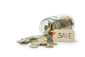 Glass Jar with Coins Symbolizing Savings and Financial Responsibility
