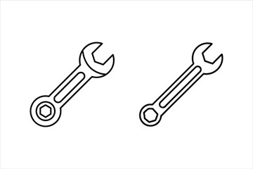 Two Black Line Wrenches on White Background spanner