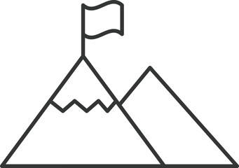 Line Montain icon illustration isolated on white background
