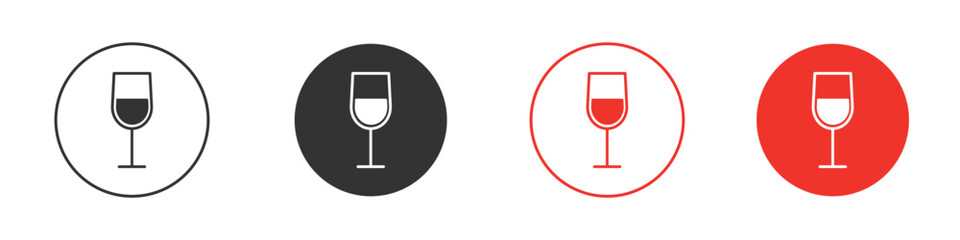 Wine glass icon Logos. Flat Vector Icon Design Template