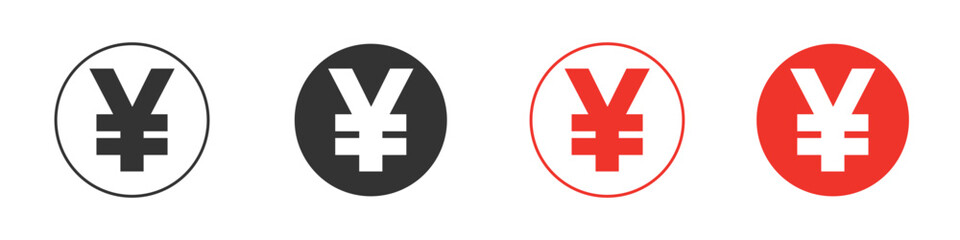 Yen icon Logos. Flat Vector Icon Design Template