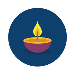 Traditional indian diya lamp glowing flame symbolizing celebration and festive season