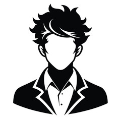 Sleek Anime Character Silhouette A Stylish Portrait of a Young Man in Formal Wear with Spiky Hair