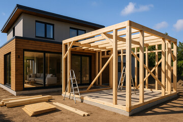 Modern Timber-Frame House Extension with Eco-Friendly Design