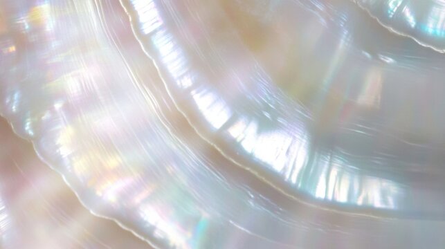 Close-up of a Lustrous Pearl Shell Interior