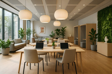 Fototapeta premium Modern Minimalist Office and Co-working Interiors 