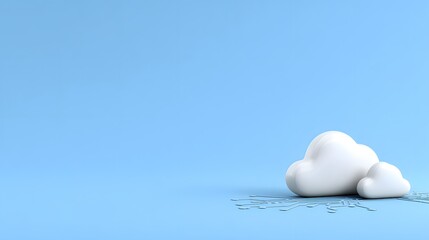A conceptual image illustrating cloud computing in healthcare, with a digital cloud symbolizing storage and processing of health data. The background is clean and modern, providing ample copy space