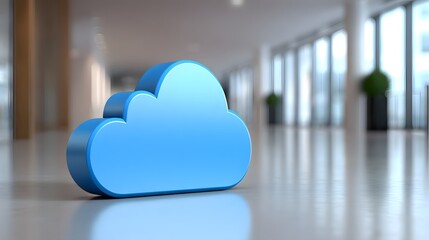 A conceptual image illustrating cloud computing in healthcare, with a digital cloud symbolizing storage and processing of health data. The background is clean and modern, providing ample copy space