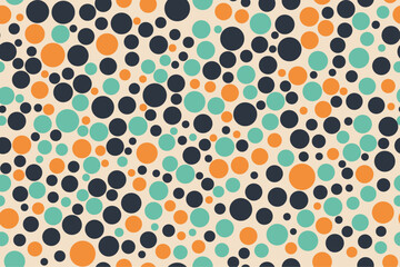 Modern colorful circles seamless pattern using soft geometric shapes in a vibrant palette for abstract design projects