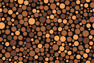 Trendy colorful circles seamless pattern showing brown abstract bubbles in a seamless vector style for decor or branding
