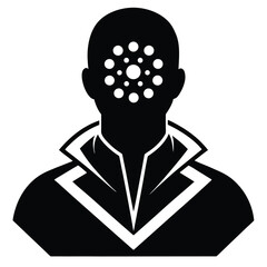 Silhouette of a Mysterious Character with a Unique Head Design and Distinctive Clothing A Striking Visual Representation