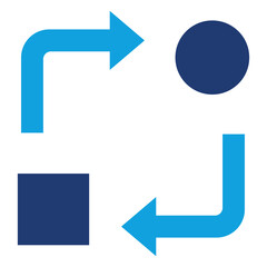 Transformation Flat Blue Icon
