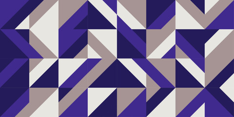 Seamless geometric pattern with bold blue and neutral tones