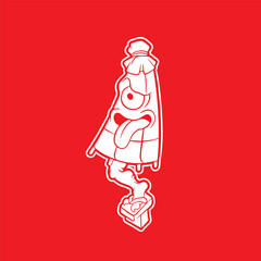 Vector image of Japanese demon Kasa-obake.	