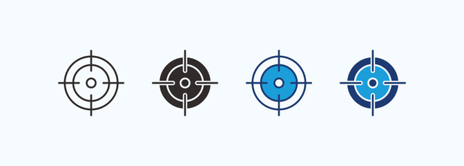 Target icon set multiple style collection