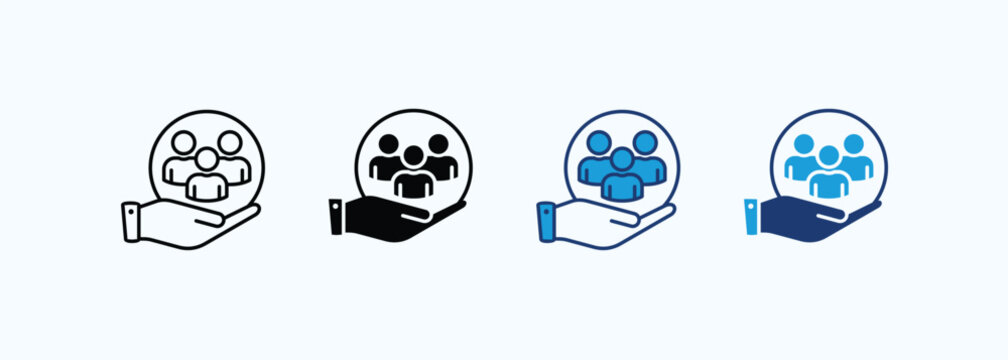 Responsibility icon set multiple style collection