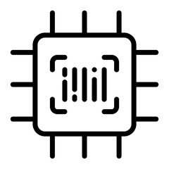 chip barcode line icon