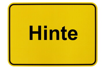 Illustration eines Ortsschildes der Gemeinde Hinte in Niedersachsen	