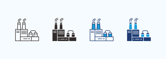 Industry icon set multiple style collection
