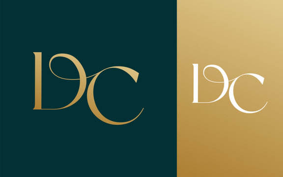 Initial letter DC CD logo design vector illustration for couple, wedding, and business