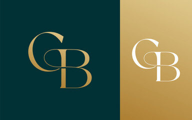 Initial letter GB BG logo design vector illustration for couple, wedding, and business