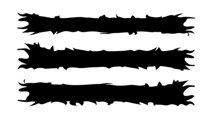 Grunge Ink Brush Strokes Torn Banner Silhouettes Collection