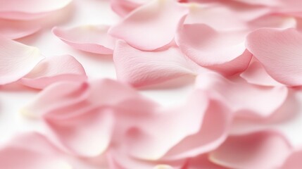 Naklejka premium Soft Pink Rose Petals Arranged on a White Background