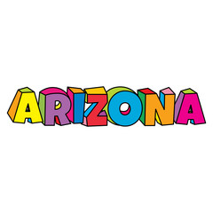 Arizona colorful text logo design vector illustration