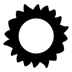 Sun star with light rays solid icon, arabian desert concept. Vector graphics. Desert hot sunshine sign on white background, style mobile or design.