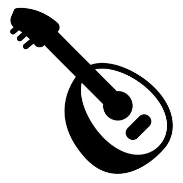 Domra solid icon, arabian culture concept. Vector graphics. String instrument, musical sign on white background, style mobile or design.