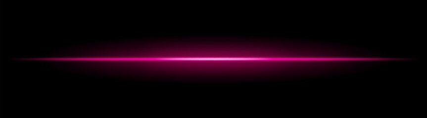 Horizontal light beam with soft radial glow on black background. Sleek minimal flare ideal for sci-fi transitions, modern lighting effects, or cinematic glow overlays.