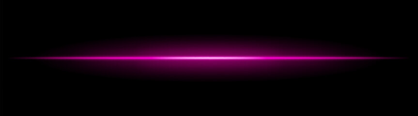 Horizontal light beam with soft radial glow on black background. Sleek minimal flare ideal for sci-fi transitions, modern lighting effects, or cinematic glow overlays.