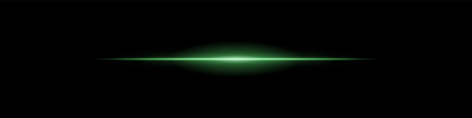 Elegant soft green horizontal beam glowing on a dark background. A subtle flare evoking sunrise energy, cinematic transitions, or the first blink of futuristic awakening.