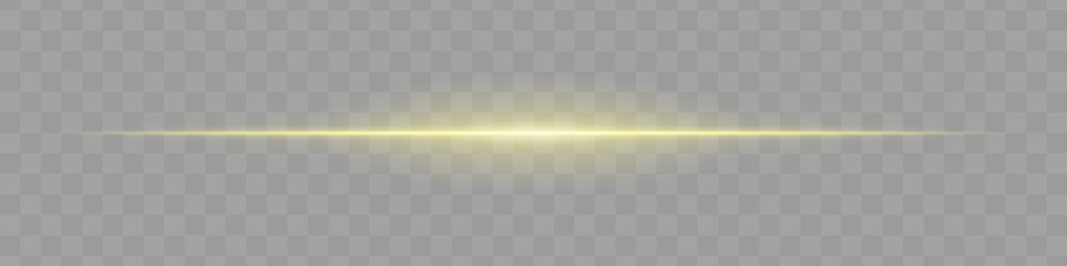 Neon yellow horizontal light beam with soft edges and glowing aura on transparent background. A sleek energy pulse perfect for sci-fi UIs, HUDs, or digital light transitions.