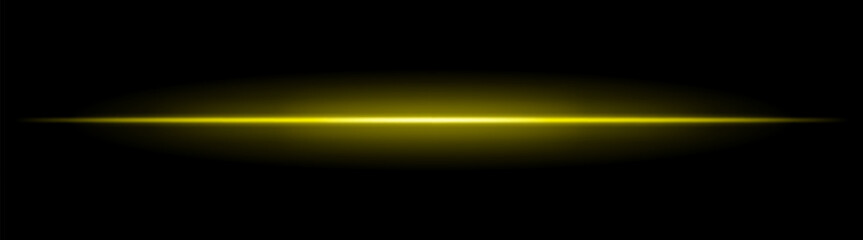 Horizontal light beam with soft radial glow on black background. Sleek minimal flare ideal for sci-fi transitions, modern lighting effects, or cinematic glow overlays.