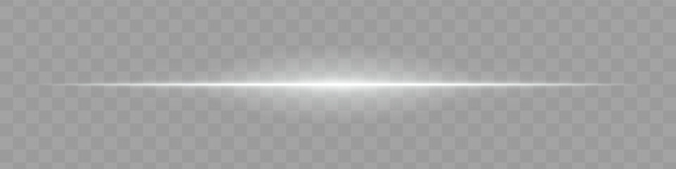 Neon white horizontal light beam with soft edges and glowing aura on transparent background. A sleek energy pulse perfect for sci-fi UIs, HUDs, or digital light transitions.