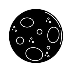 Moon icon on white background