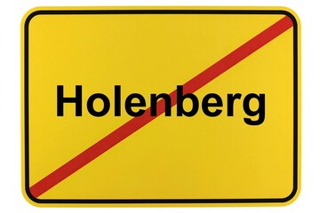 Illustration eines Ortsschildes der Gemeinde Holenberg in Niedersachsen	