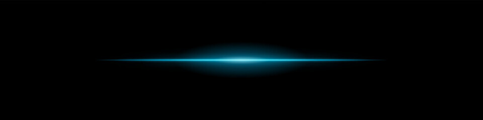 Elegant soft blue horizontal beam glowing on a dark background. A subtle flare evoking sunrise energy, cinematic transitions, or the first blink of futuristic awakening.