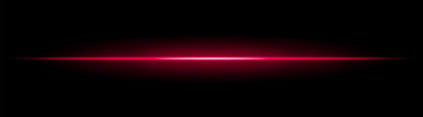 Horizontal light beam with soft radial glow on black background. Sleek minimal flare ideal for sci-fi transitions, modern lighting effects, or cinematic glow overlays.
