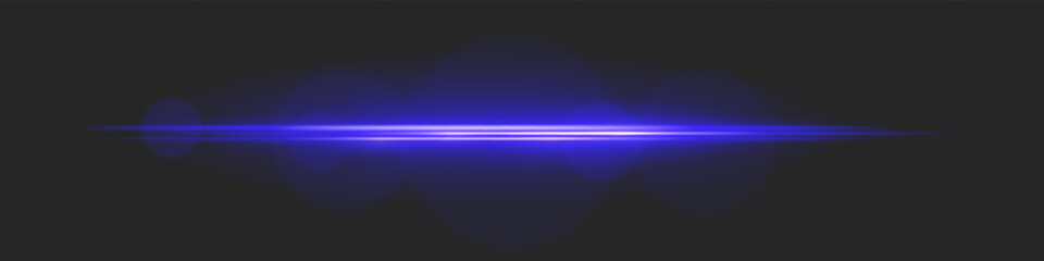 Horizontal light beam with intense glow and lens flare circles on black background. Ideal for cinematic transitions, sci-fi UI effects, or dramatic glowing overlays.