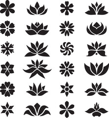 Flower, Silhouette, Vector, Botanical, Nature, Minimal Set