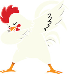 A charming cartoon white dove with heart wings flies happily, a cute animal illustration perfect for a fun design