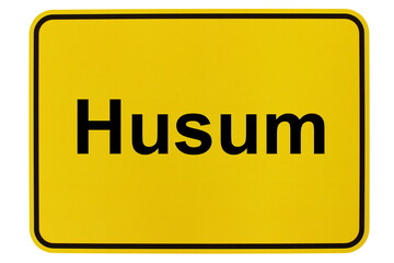 Illustration eines Ortsschildes der Gemeinde Husum in Niedersachsen	