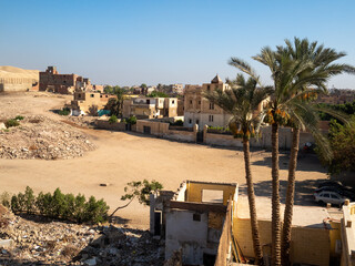 Africa, Egypt, Cairo city, Giza, Giza pyramids. Three pyramids, sphinx, statue, saqqara pyramid,...