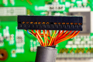 Close-up of a printed circuit board with electronic components, the image symbolizes progress and...