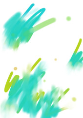 エメラルドグリーンのカラフルな勢いのある手描きの背景イラスト